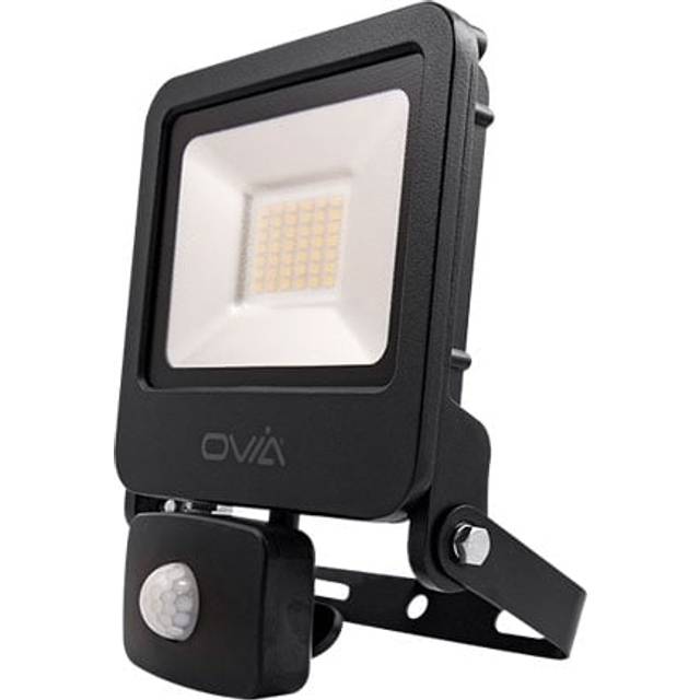 Click Ovia 30W LED Floodlight With PIR - IP44 - 3000K - Black