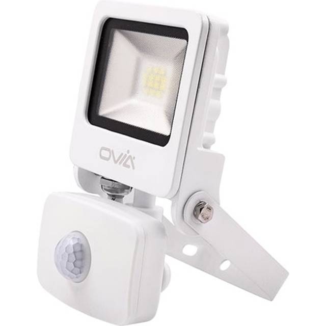 Click Ovia 10W LED Floodlight With PIR - IP44 - 4000K - White