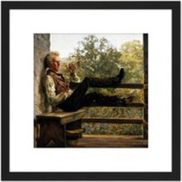 Mayer Independence Squire Jack Porter Painting 8X8 Inch Square Wooden Framed Wall Art Print Picture with Mount - Black - One Size