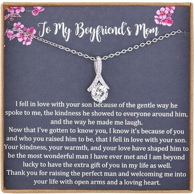 Gift to My Boyfriend&#39;s Mom Necklace, 925 Sterling Silver Necklace, Boyfriends Mom Necklace