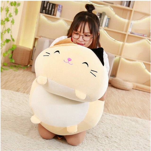 (Beige, 30cm) Squishy Chubby Cute Animal Cartoon Pillow Cushion