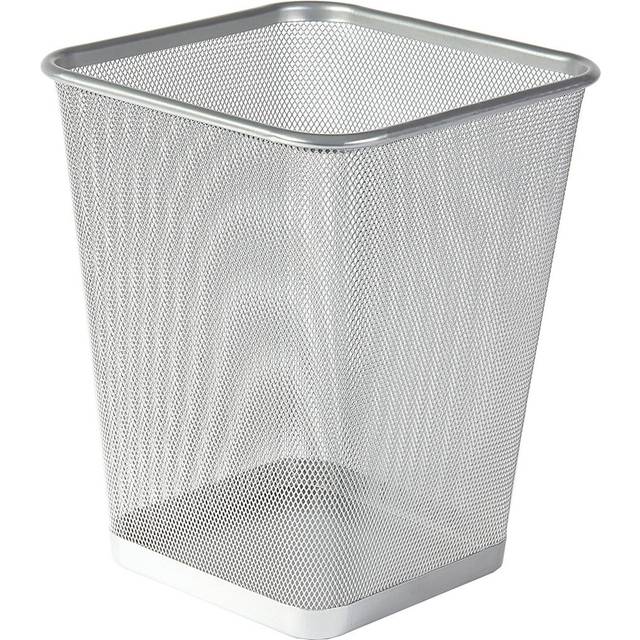 Alvarenga Silver Square Metal Mesh Waste Paper Bin Lightweight Mesh Trash Can ( 9L ) (9L)