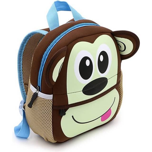 IGNPION Nursery Kids Backpacks Toddle Children School Bag Zoo Lunch Bag 3D Cute Animal Cartoon Preschool Rucksack (Monkey(Small))
