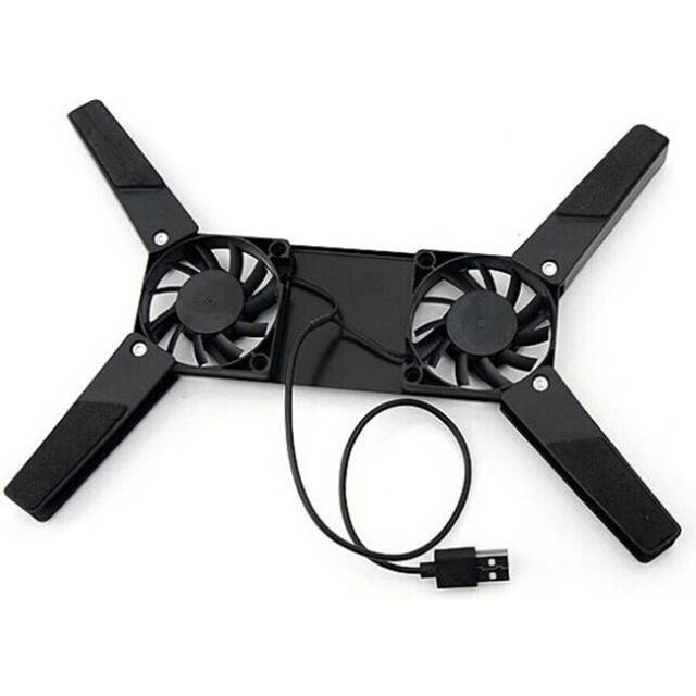 2PCS  Laptop Desk Support Dual Cooling Fan Notebook Computer Stand Foldable USB Rack Holder Black Laptop Heat Dissipation Stand