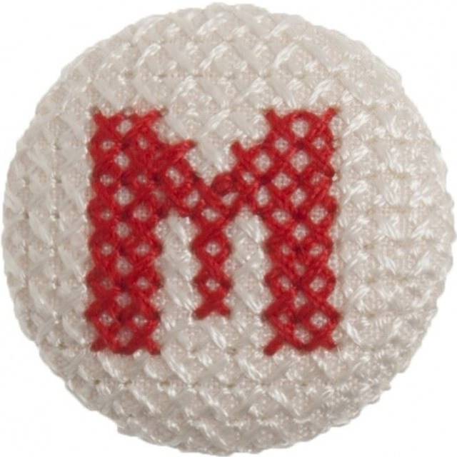 Trimits Cross Stitch Alphabet Buttons Red on White Letter M