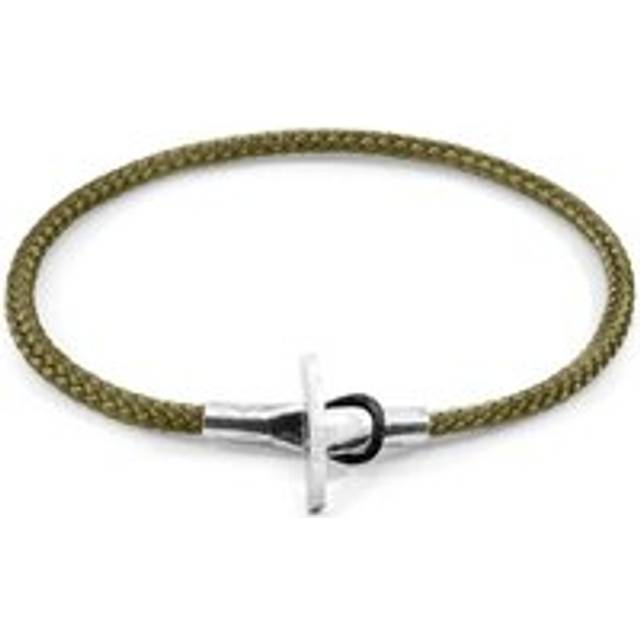 Cambridge Silver and Rope Bracelet - Green - 21cm