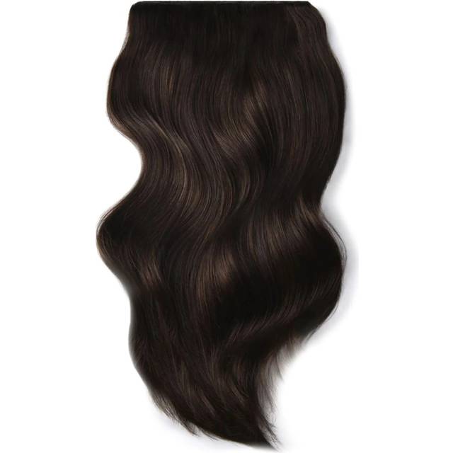 Clip In Hair Extensions 180-220g. 100% Remy Human Hair. Darkest Brown, 26" (220g)