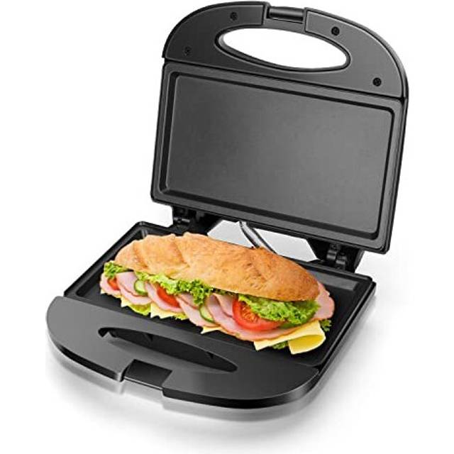 Single Sandwich Toastie maker, Deep Fill Sandwich Toaster with Non-Stick Flat Grill Plates, Small Panini Press, Healthy Grill, Indicator Lights,
