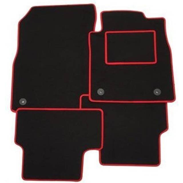 TAILORED TO FIT FORD PUMA MILD HYBRID - FULL SET OF TAILORED LUXURY CAR MATS - BLACK MAT + RED EDGING