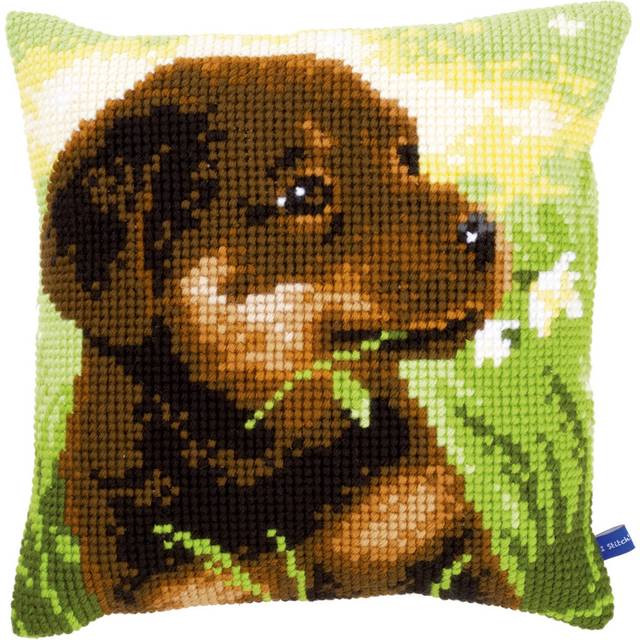 "Vervaco Needlepoint Cushion Top Kit 16""X16""-Rottweiler Puppy"