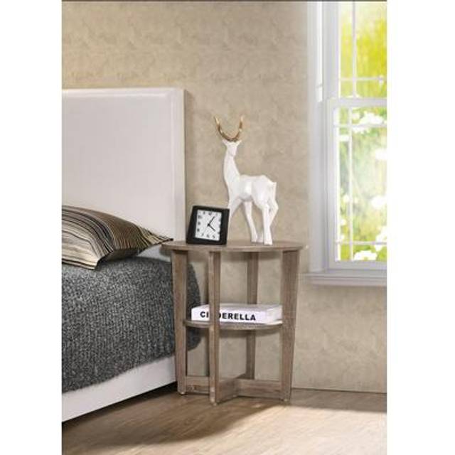 Progressive Furniture Cessna Oval Bedside Table, Taupe