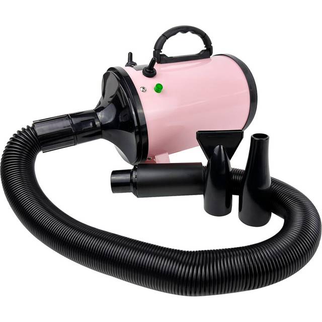 2800W Professional Pet Dog Cat Hair Dryer Blower Powerful Blow Force Speed Adjustable for Large Medium Small Animal with 3 Nozzles Pink