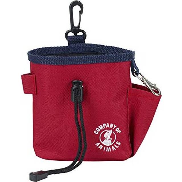 Treat Bag, Red, Zipped Pockets & Drawstring, Clips on Belt, Waistband or Pocket, Waterproof Treats Pouch, Ideal for Dog Walking & Puppy Training,