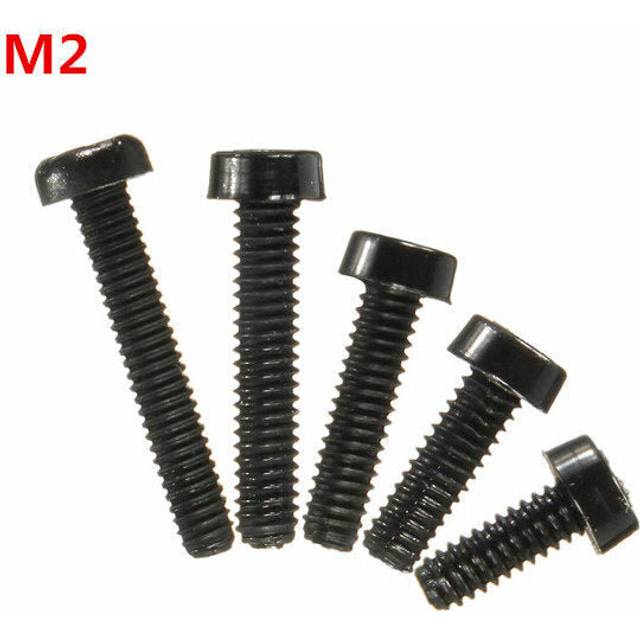 (6mm) 20pcs M2 Black Round Nylon Screws Cross Round Head Screws Bolt