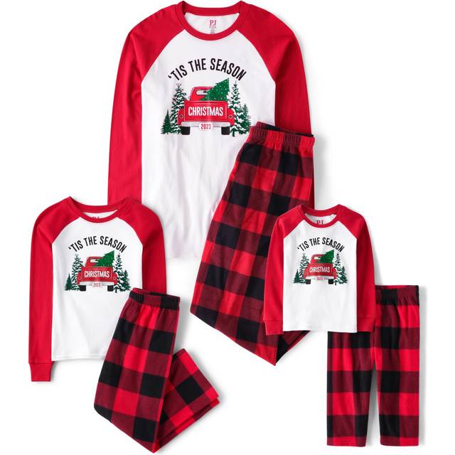 The Children's Place Baby Toddler 2 Piece Family Matching  Holiday Pajama Sets  Fleece  Christmas Truck  3T