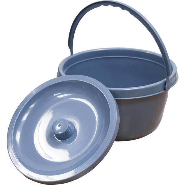 Grey Replacement Commode Bucket and Lid for ve00226 Folding Commode