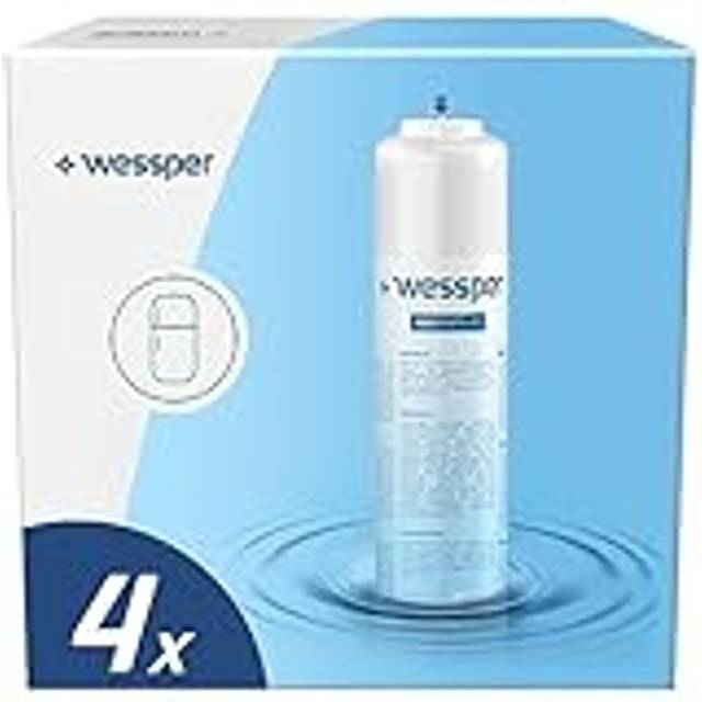 Wessper Vattenfilter för kylskåp, ersättningsvattenfilterpatroner kompatibla med Samsung Side By Side, DA29-10105J, BOSCH, SIEMENS, LG, SMEG – 4-pack