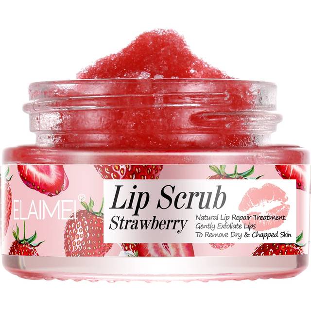 Lip Scrub Exfoliator  Moisturizer Lip Repair for Lush Soft Lips Chapped Dry and Flaky Lips Treatment Strawberry