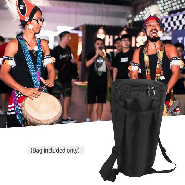 8 tums afrikansk djembe trumväska Carry Gig Bag Vattentät Oxford tyg handväska Ryggsäck (Svart) svart