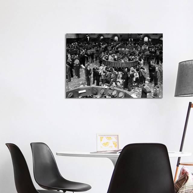 1940s Trading in Progress on Floor of New York Stock Exchange NYC USA - Wrapped Canvas Photograph (66.04cm H x 101.6cm W x3.81cm D)