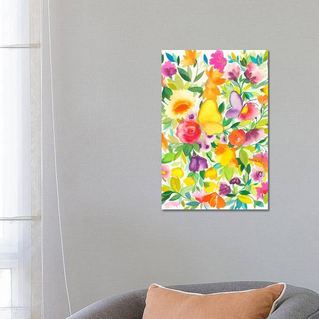 Monarch Garden by Kim Parker - Wrapped Canvas Painting (66.04 cm H x 45.72 cm W x 1.91 cm D)