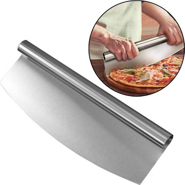 32cm Stainless Steel Pizza Cutter Commercial Pizza Half Moon Shaker Hob Semicircle Shaker Multi-Purpose Slitting Pizza Cutter