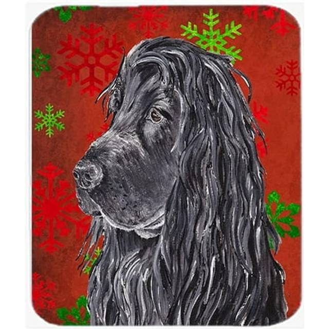 English Cocker Spaniel Red Snowflake Christmas Glass Cutting Board- Large
