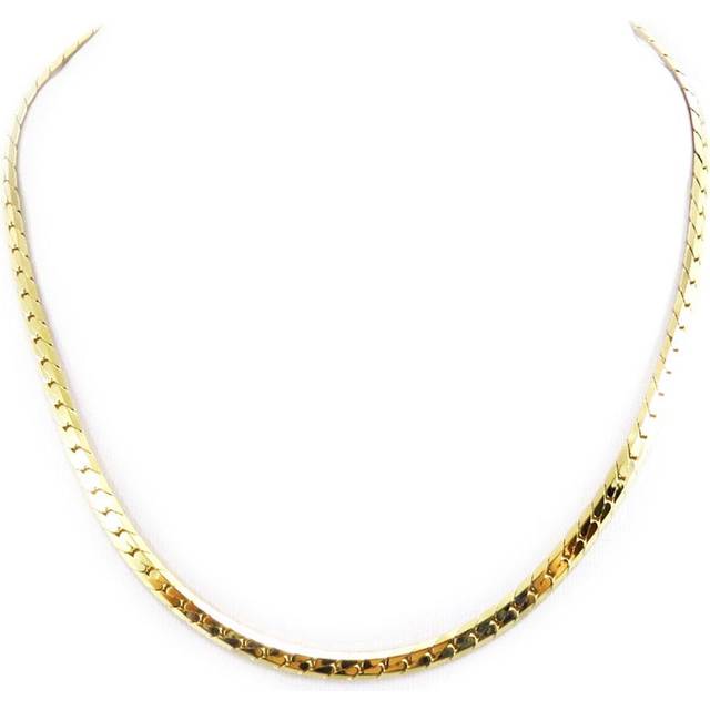 Altesse [L2996] - Gold Plated Chain Necklace 'Fancy English Mesh' 42 cm 5 mm gold
