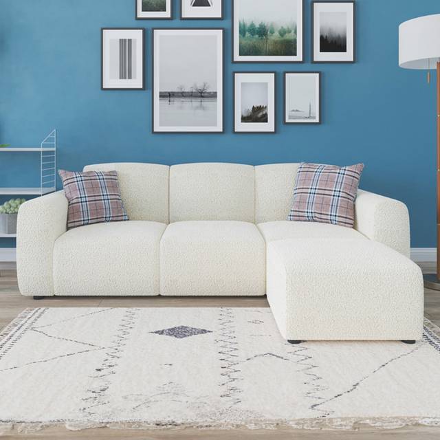Flair Manon 3 Seater Cream Boucle Corner Sofa