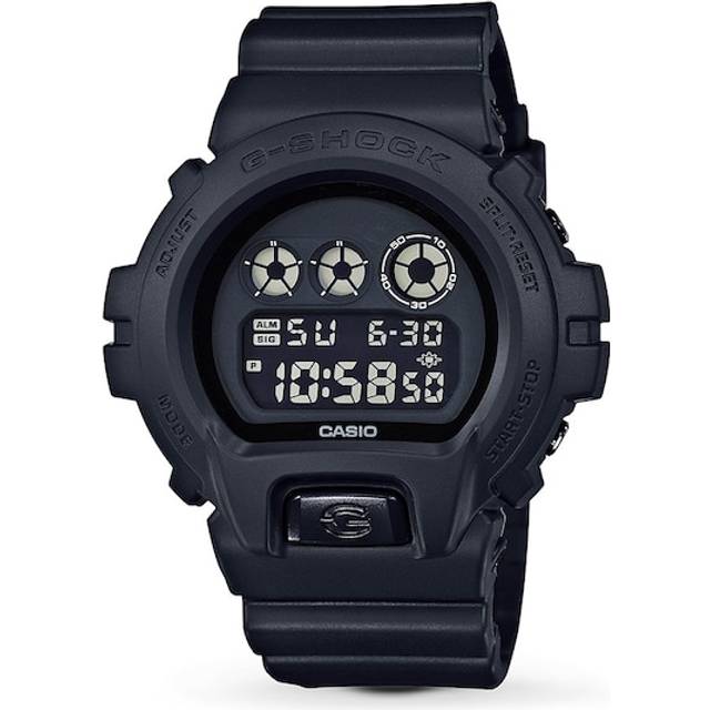 Casio g-shock watch dw-6900bb-1 - matte black with shock resistance and 200m