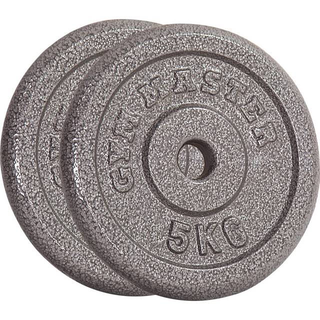 "(2 x 5 kg) GYM MASTER Pair Standard Weight Plates 1"" Cast Iron 1.25-20KG Barbell Dumbbell"