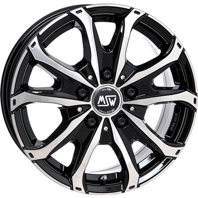 MSW 48 Van Alloy Wheels In Gloss Black Full Polished Set Of 4 - 16x6.5 Inch ET50 6x120 PCD Gloss Black Full Polished, Black/silver