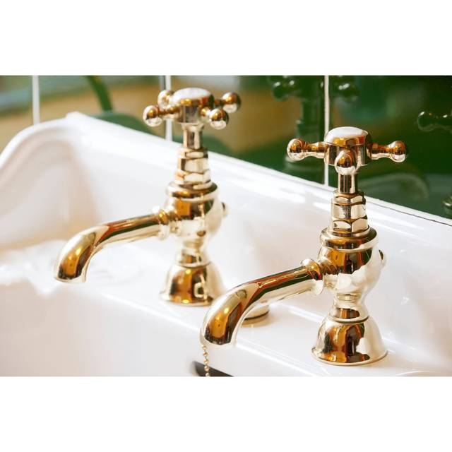 Frimunt Gold Plated Pillar Taps - Print (81cm H x 122cm W x 3.8cm D)