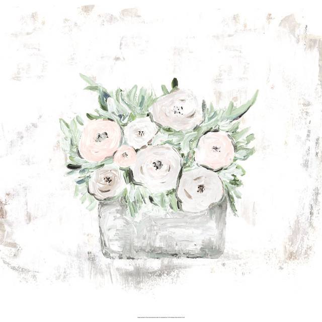 Textured Flowers - Wrapped Canvas Painting (51cm H x 51cm W x 3.8cm D)