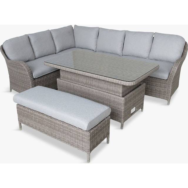 LG Outdoor Monte Carlo 8-Seater Garden Rectangular Casual Dining Adjustable Height Table Set