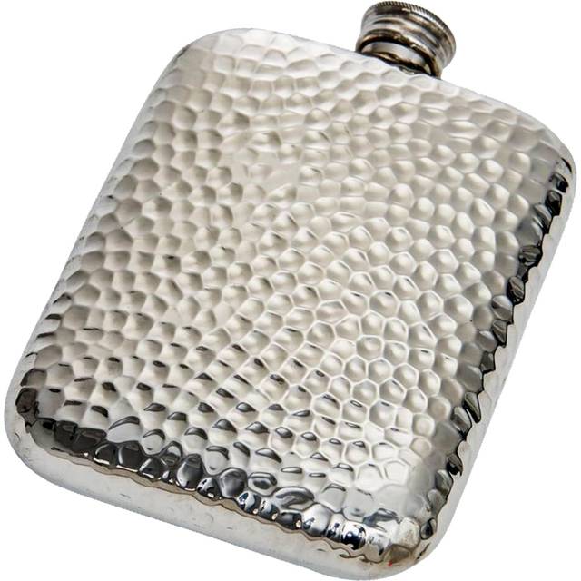 Hip Flask 6oz Pocket Flask Embossed with all over Hammered Finish Design Polished Screw Top Hip Flasks for Men