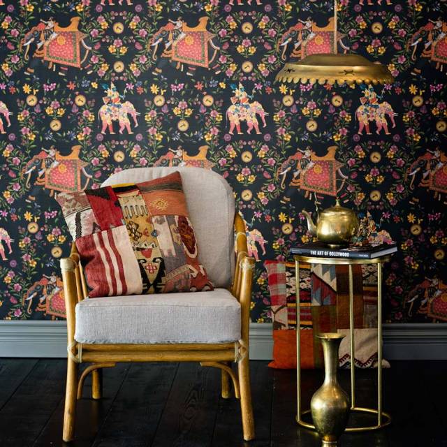 Aristocracy Anthracite Wallpaper - Set of 3 Rolls - MINDTHEGAP, Set of 3 Rolls