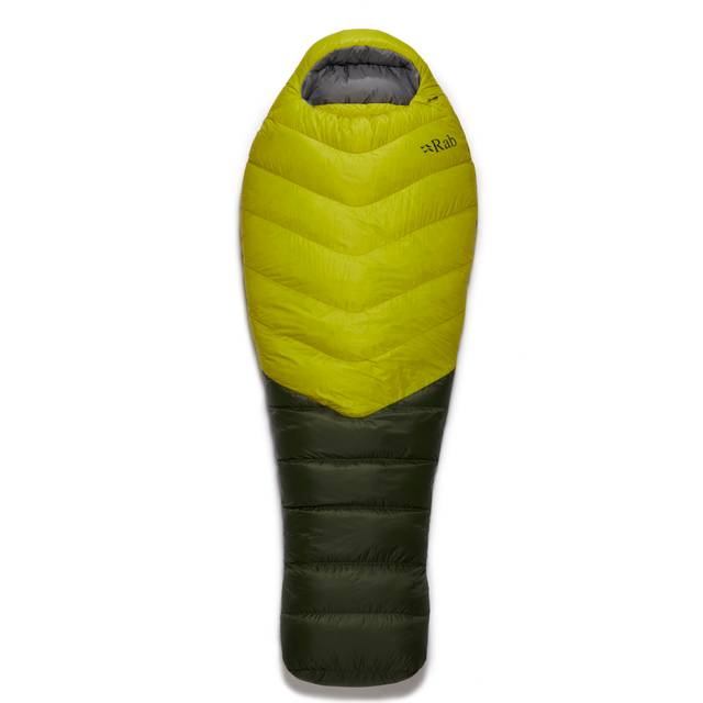 Rab Alpine 800 Lightweight Down Sleeping Bag, Regular | LH Zip Zest - Yellow/Brown/Grey