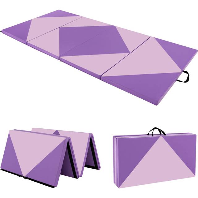 8FT Folding Exercise Aerobics Mat Portable Gymnastics Tumbling Mat Yoga Gym Mat