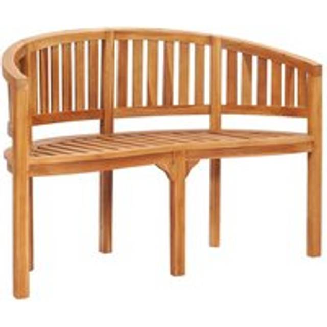 Banana Bench 120 cm Solid Teak Wood - Brown - One Size