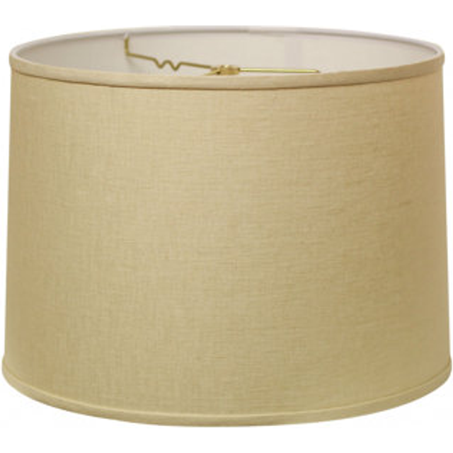 HomeRoots 470167 13 in. Parchment Throwback Drum Linen Lampshade, Beige