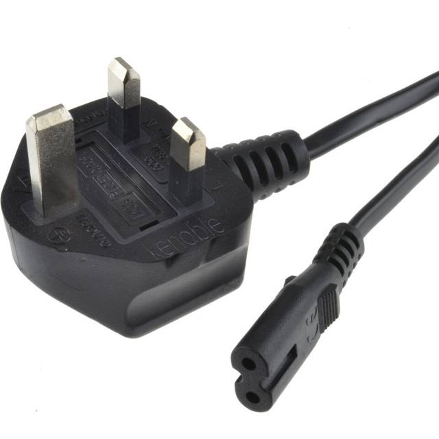 Figure 8 power cable uk plug to c7 lead for led tv samsung/lg black/white laptop