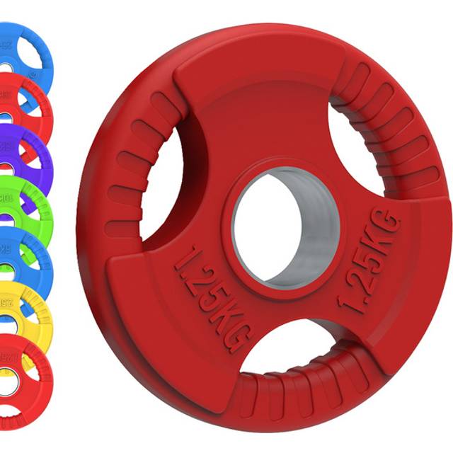 Olympic Colour Tri-Grip Rubber Weight Plates 1.25kg 2 Pack - Blue - 2.0 cm x 12.0 cm x 12.0 cmcm