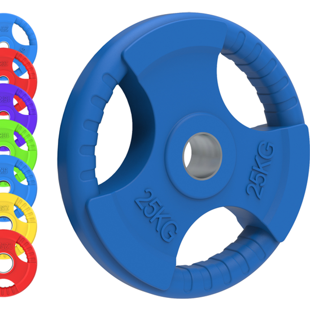 Body Revolution Olympic Tri-grip Rubber Weight Plates Colour Pairs Sets 25 Kg Pair
