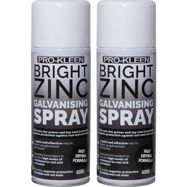 (2 x 400ml) Zinc Galvanising Spray Paint Primer & Topcoat