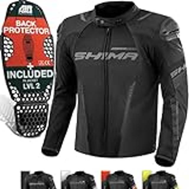 SHIMA SOLID Motorcykeljackor för män AIRFORCE ryggskydd rustning ridning motorcykeljacka sommar vinter cyklister vattentät lätt bepansrad cykel textil motorcyklar (herr, vit, vanlig, M)
