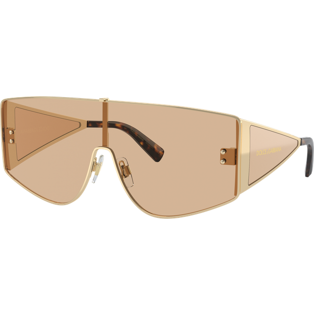 Dolce & Gabbana Man DG2305  13655A Sunglasses Metal Gold Brown Squared Normal Flash