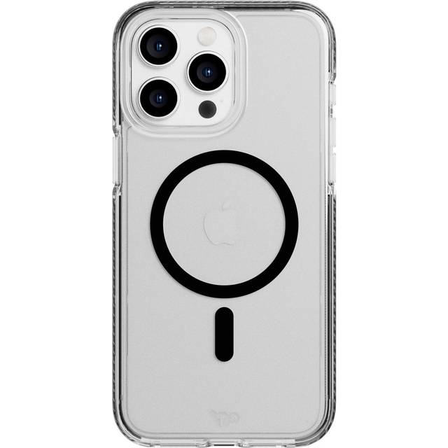 Genuine tech21 (iphone 15 pro max) case magsafe magnetic ring cover clear/black