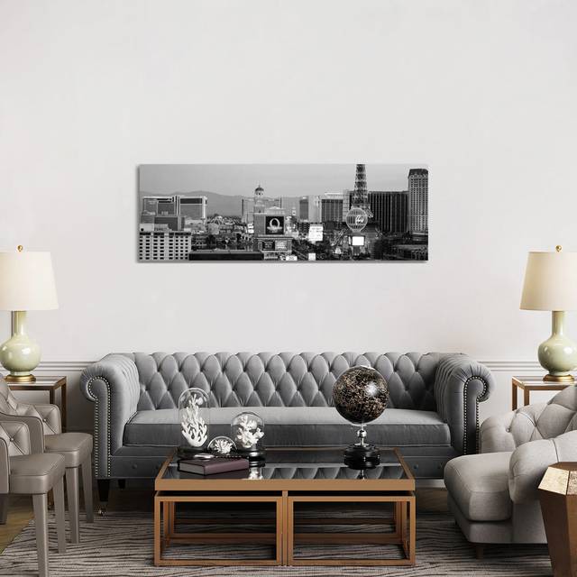 Las Vegas Skyline Cityscape - Wrapped Canvas Panoramic Photograph (50.8cm H x 152.4cm W x 3.81cm D)