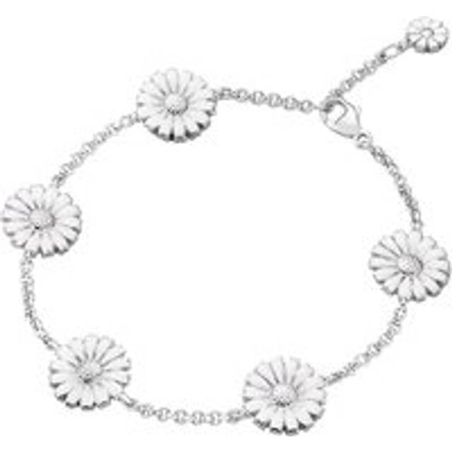 Georg Jensen Daisy Sterling Silver White Enamel Bracelet